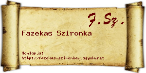 Fazekas Szironka névjegykártya